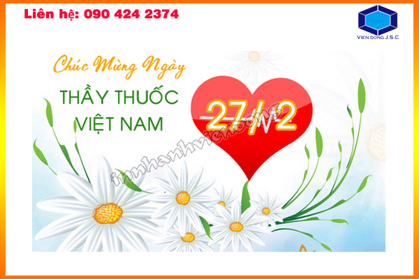 In thiệp ngày thầy thuốc Việt Nam 27-2 lấy ngay | Tại Quảng Ngãi | In nhanh Lay ngay Ha Noi HCM, Cung cap Tui, Hop dung qua